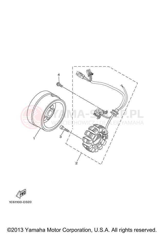 Schemat "prądnica" do Yamaha TT-R230 TTR230V