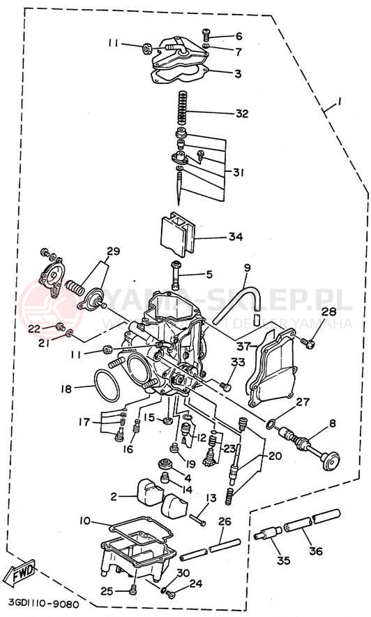 Schemat "Gaźnik" do Yamaha WARRIOR YFM350XD_M
