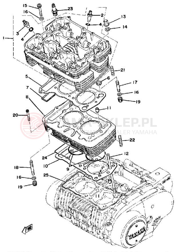 Schemat "głowica" do Yamaha XS500D
