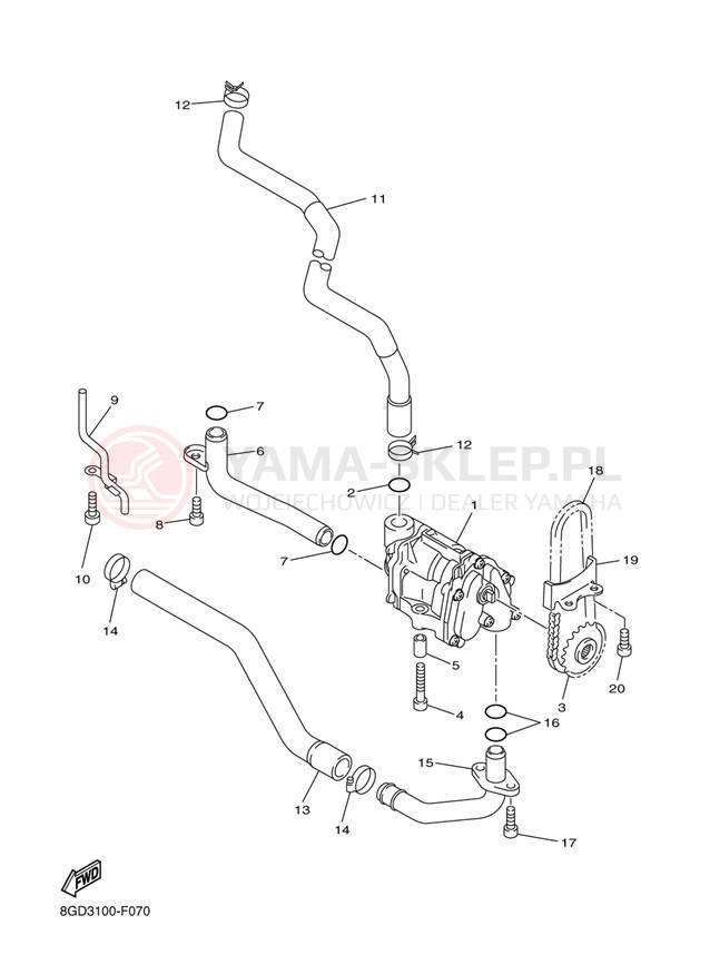 Schemat "Pompa olejowa" do Yamaha APEX XTX RX10PXTDB/RX10PXTDW