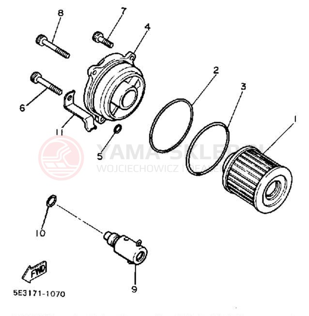 Schemat "Filtr oleju" do Yamaha VIRAGO 1100 XV1100TC/XV1100T