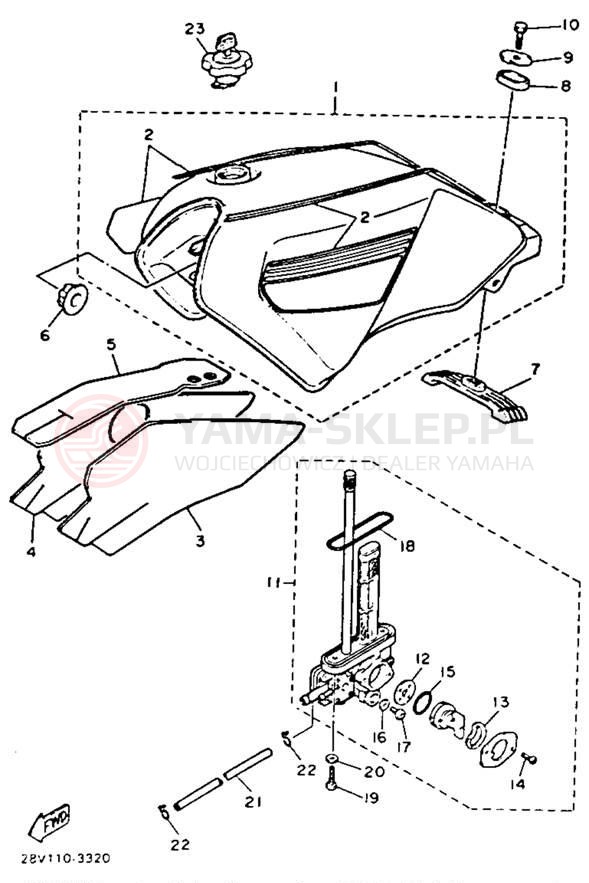 Schemat "zbiornik paliwa" do Yamaha XZ550RK