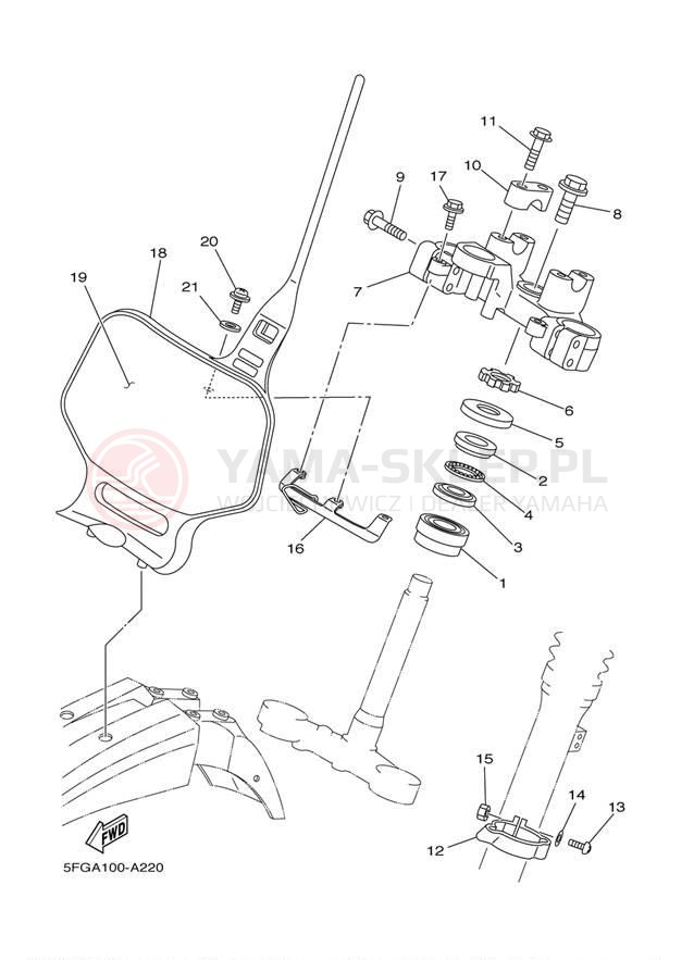 Schemat "Półki zawieszenia" do Yamaha TTR225 TTR225RC/TTR225R