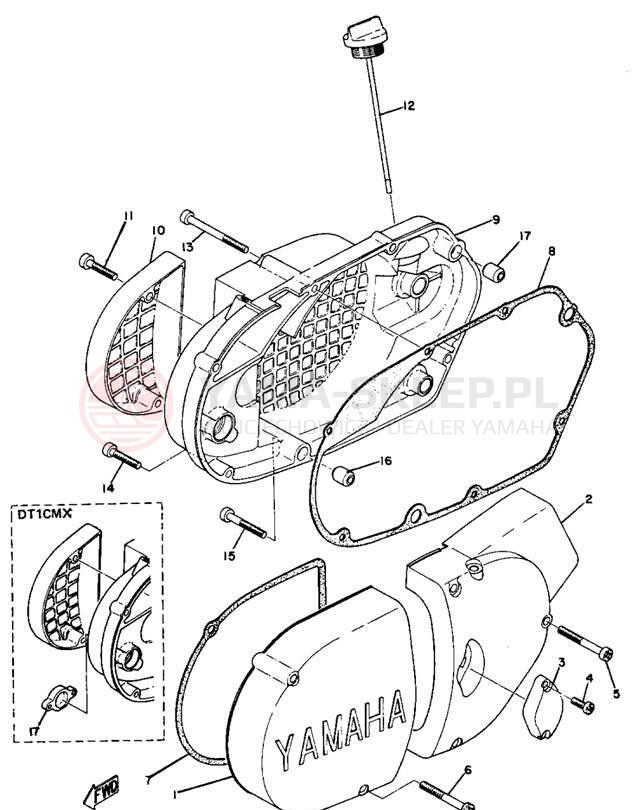 Schemat "Pokrywa silnika" do Yamaha DT1CMX/DT1C