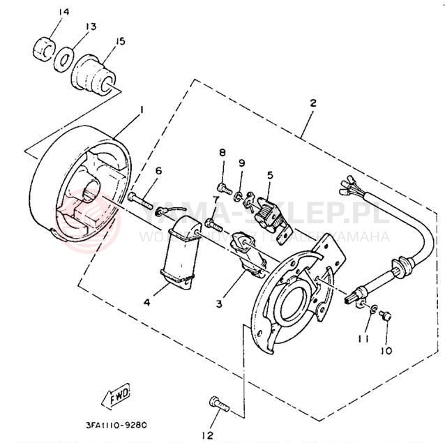 Schemat "prądnica" do Yamaha BREEZE YFA1E