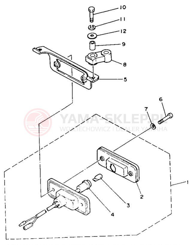 Schemat "lampa tył" do Yamaha WARRIOR YFM350XB_M