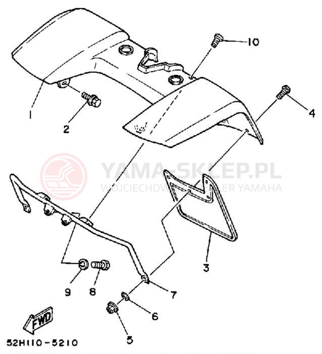 Schemat "Przedni błotnik" do Yamaha MOTO-4 YFM200N