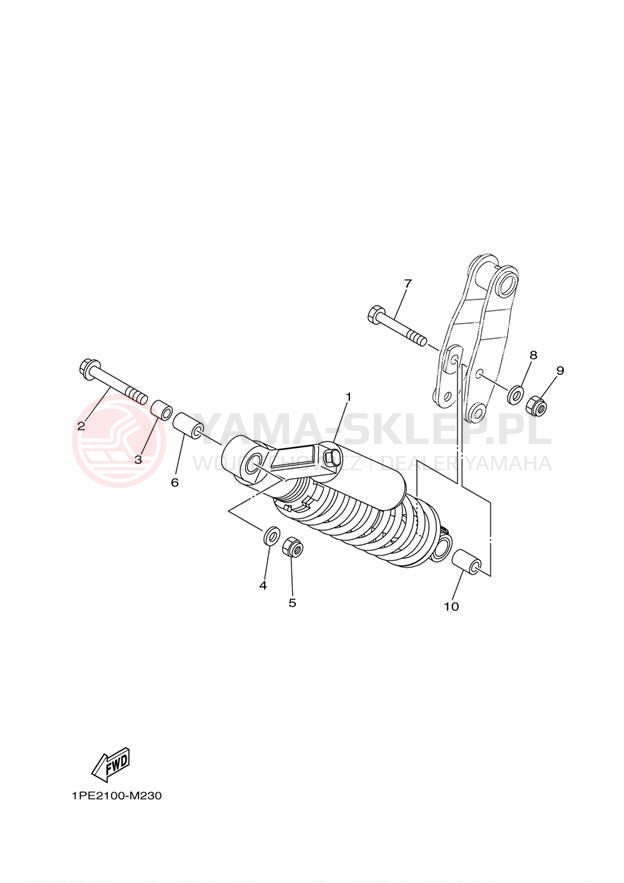 Schemat "zawieszenie tył" do Yamaha RAPTOR 700 YFM7RDW