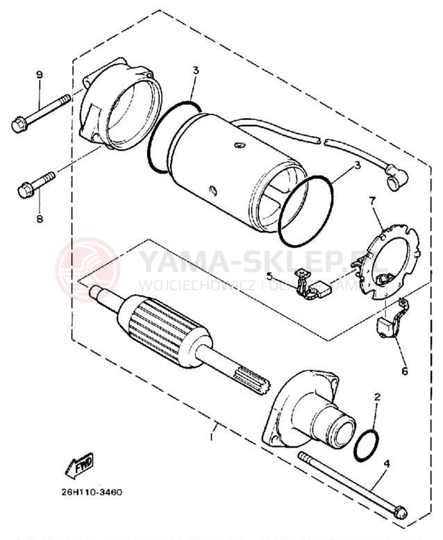 Schemat "rozrusznik" do Yamaha XVZ13DT/XVZ13DTC