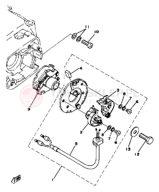 Schemat "Czujnik hamulca" do Yamaha XS360C
