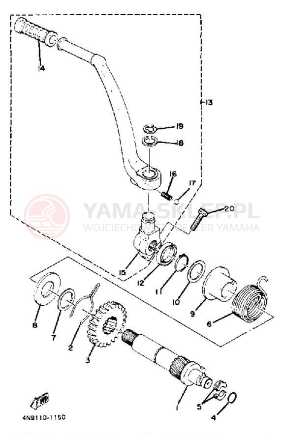 Schemat "kopniak" do Yamaha XS650SJ