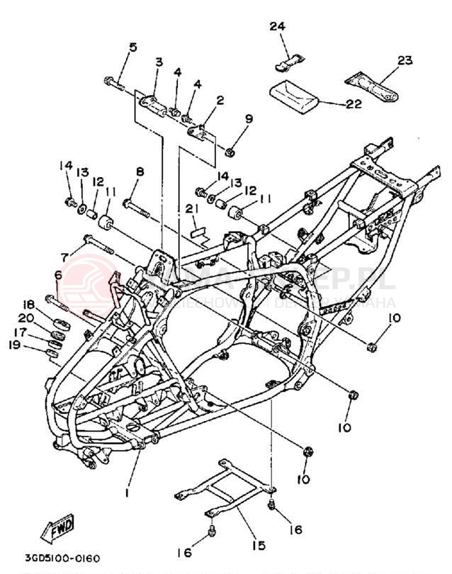 Schemat "rama" do Yamaha WARRIOR YFM350XB