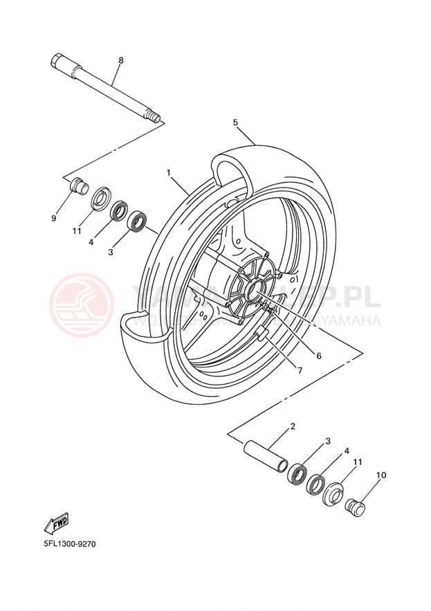 Schemat "Koło przód" do Yamaha YZFR7 YZFR7L