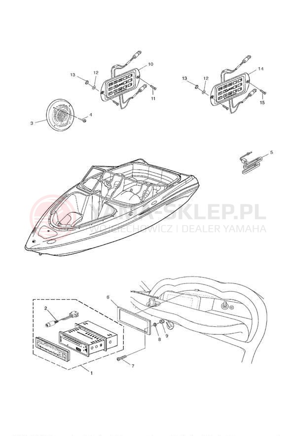 Schemat "Nagłośnienie - wyp. dodatkowe" do Yamaha AR230 SRT1000BE
