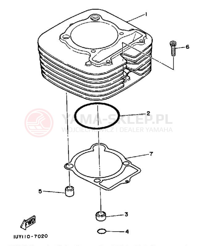 Schemat "cylinder" do Yamaha WARRIOR YFM350XW