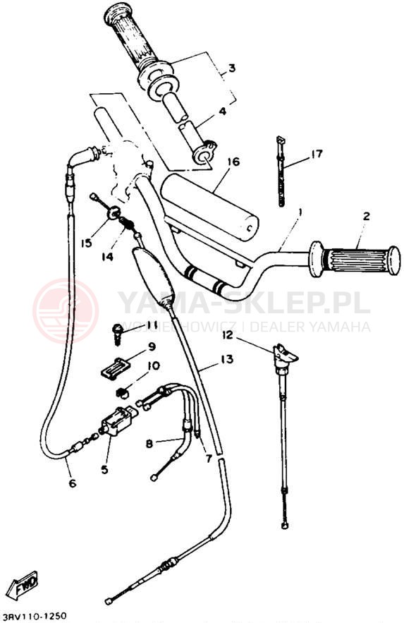 Schemat "Kierownica i osprzęt" do Yamaha Y-ZINGER PW80F