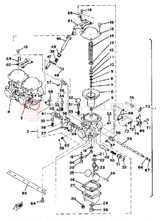 Schemat "Gaźnik" do Yamaha XS750SF
