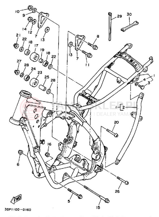 Schemat "rama" do Yamaha YZ250A