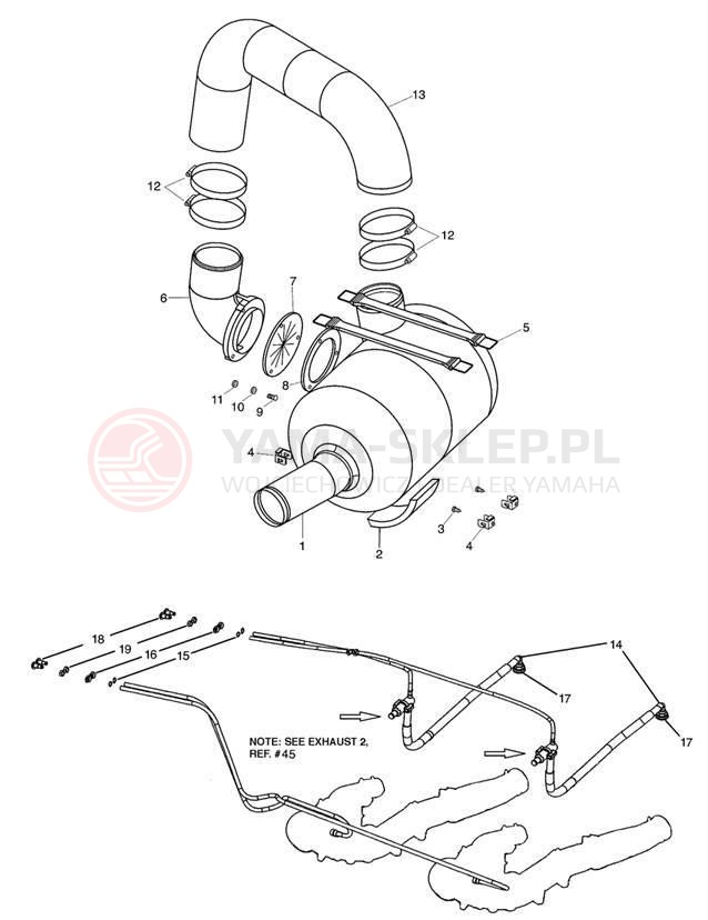 Schemat "wydech" do Yamaha SR230 SRT1000D