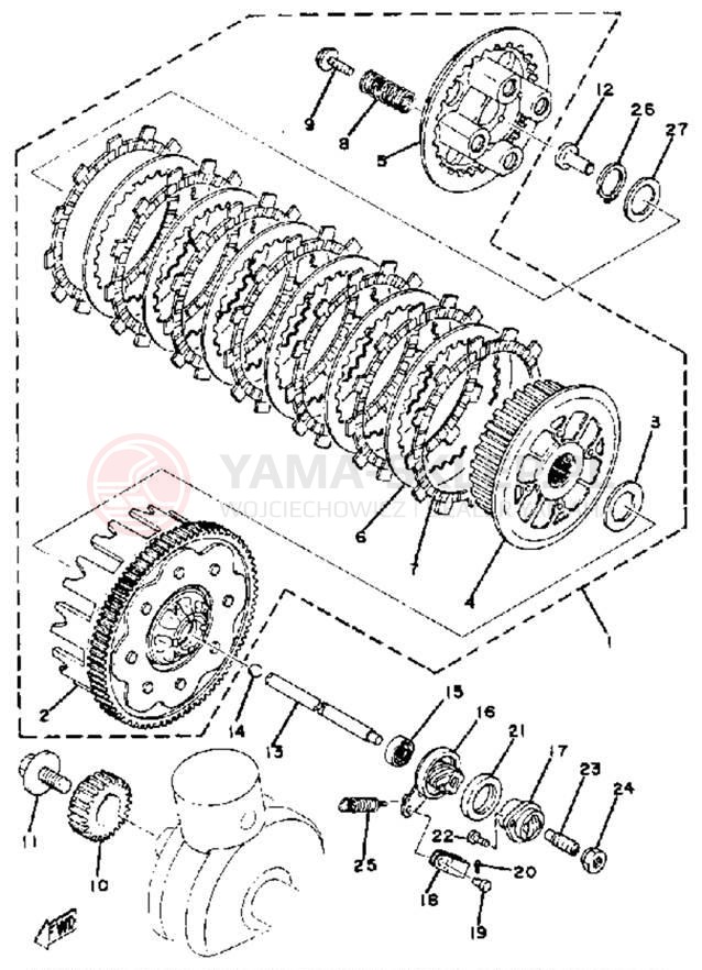 Schemat "sprzęgło" do Yamaha XS400SG
