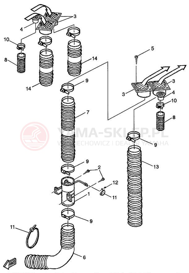 Schemat "odpowietrzenie" do Yamaha LS2000 LST1200X