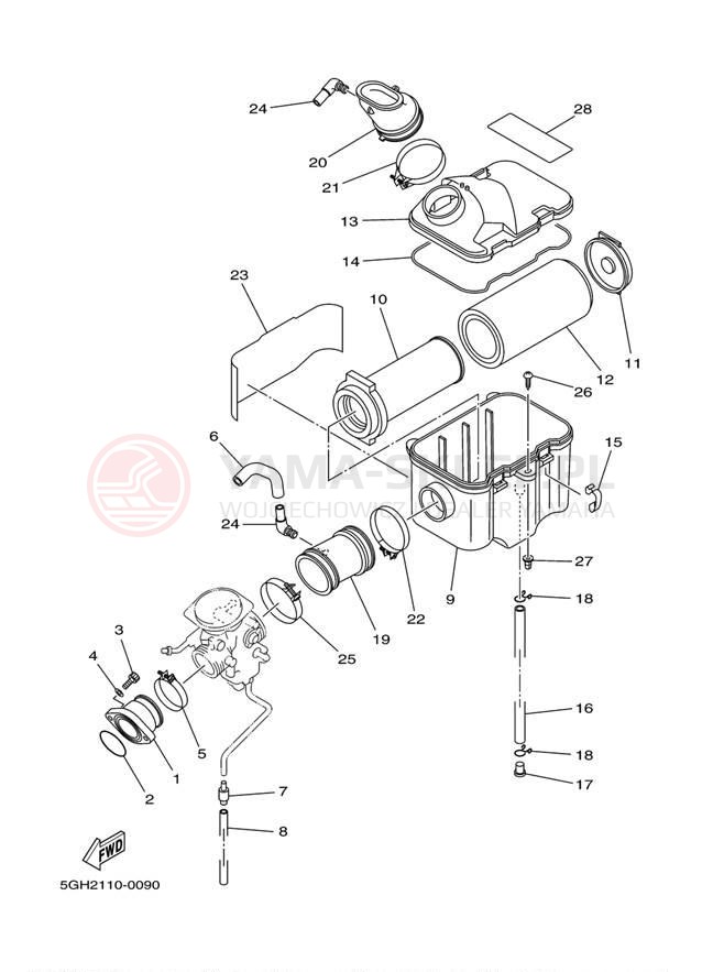 Schemat "Wtrysk paliwa" do Yamaha KODIAK 2WD YFM400AMC/YFM400AM