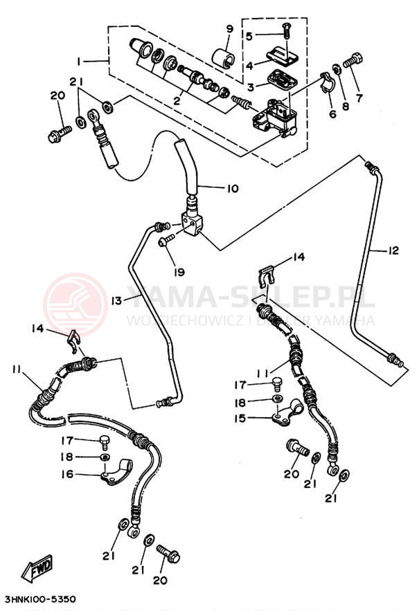 Schemat "Pompa hamulcowa przednia" do Yamaha BIG BEAR 4WD YFM350FWG_