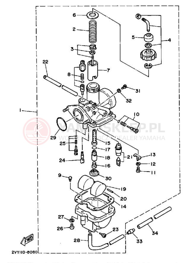 Schemat "Gaźnik" do Yamaha PRO-4 PRO HAULER YFU1W