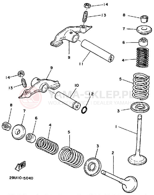 Schemat "zawory" do Yamaha MOTO-4 YFM200DXT