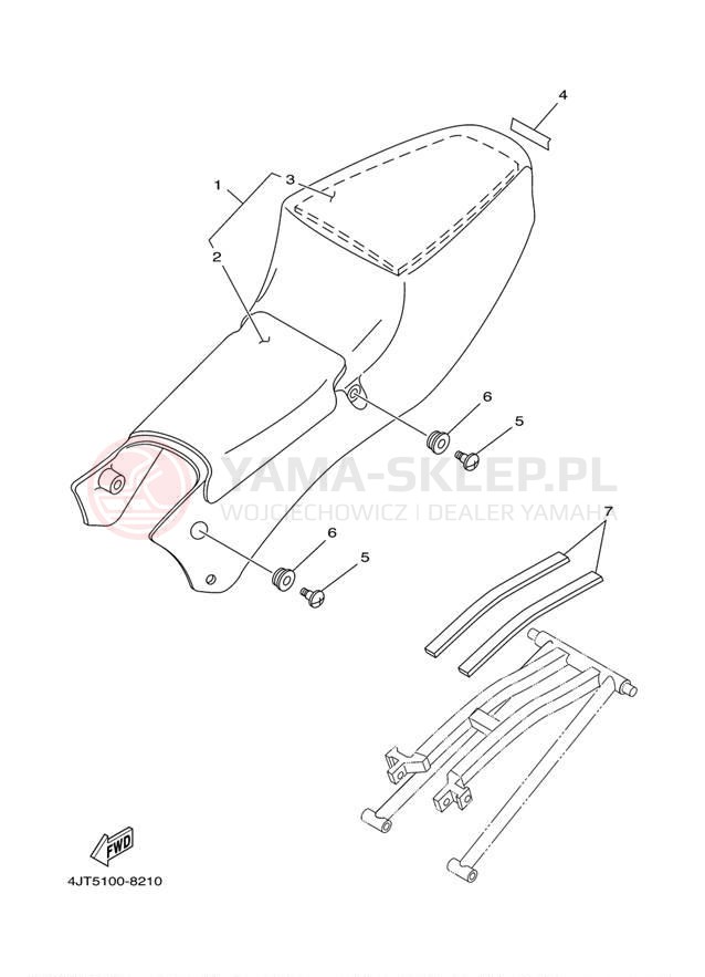 Schemat "siedzenie" do Yamaha TZ125M