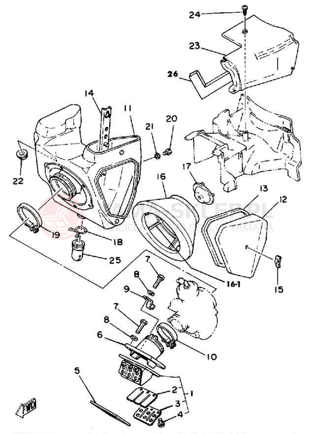 Schemat "Wtrysk paliwa" do Yamaha IT175G