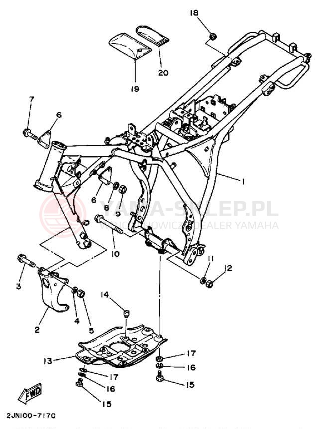 Schemat "rama" do Yamaha BIG WHEEL BW350U