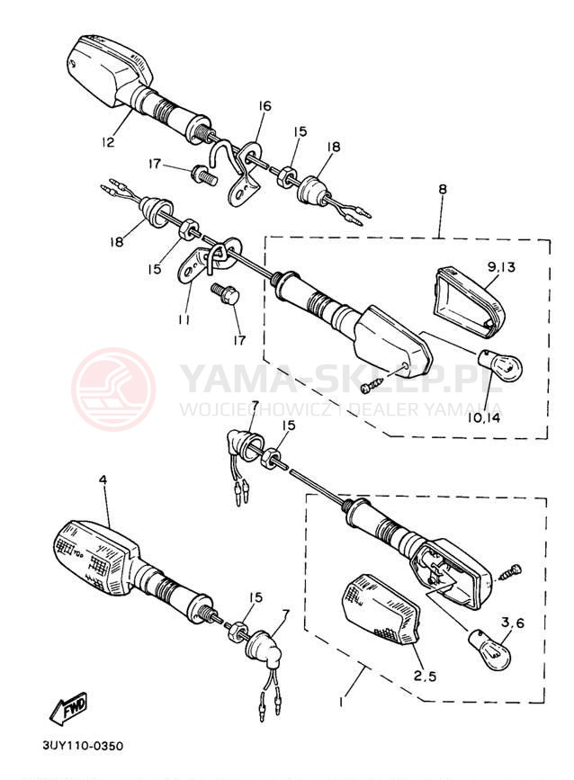 Schemat "kierunkowskazy" do Yamaha XT600ED/XT600EDC