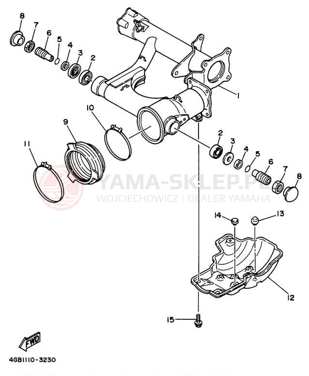 Schemat "wahacz, zawieszenie tył" do Yamaha KODIAK 4WD YFM400FWH_