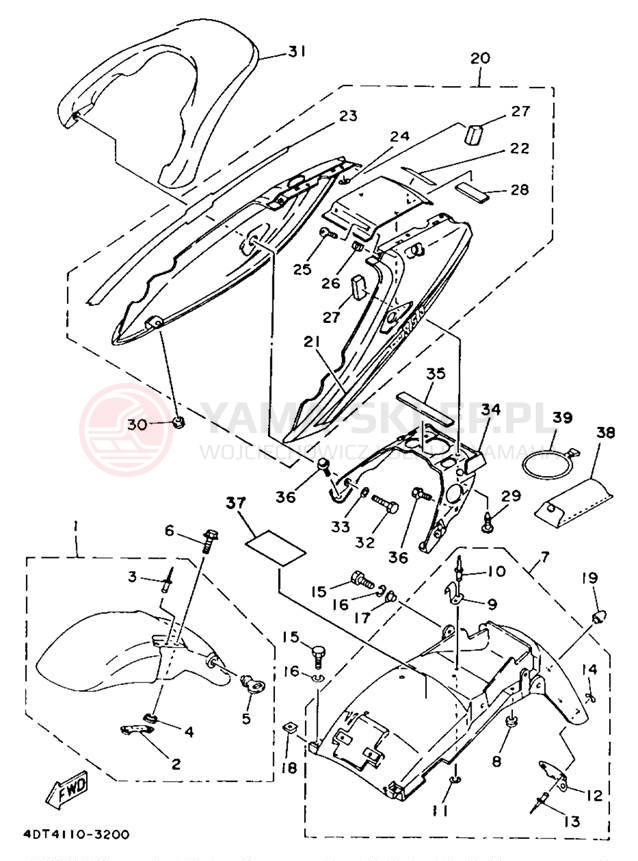 Schemat "błotnik" do Yamaha TDM850 TDM850E/TDM850EC