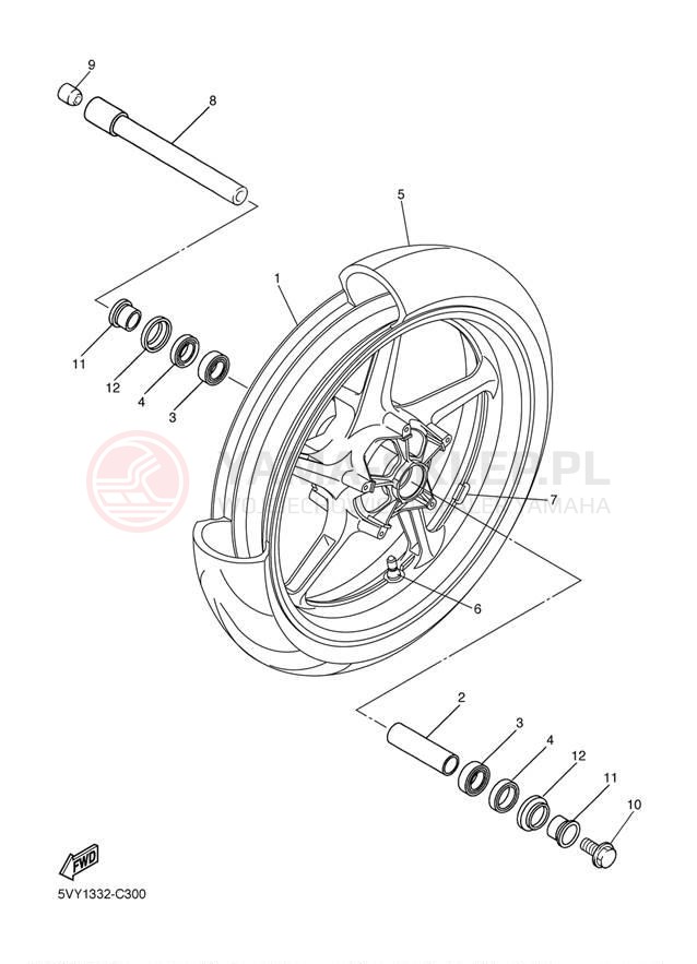 Schemat "Koło przód" do Yamaha YZF-R1 YZFR1TC/YZFR1T