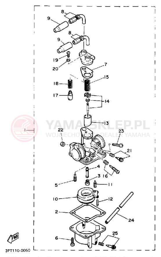 Schemat "Gaźnik" do Yamaha Y-ZINGER PW50A