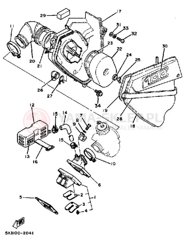 Schemat "Wtrysk paliwa" do Yamaha YZ100K