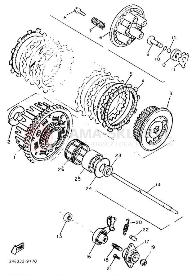 Schemat "sprzęgło" do Yamaha FZR600REC