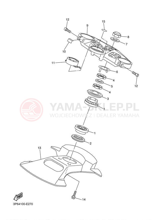 Schemat "Półki zawieszenia" do Yamaha FJR1300A FJR13AW/FJR13AWC