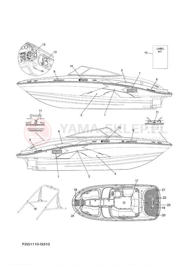 Schemat "naklejki" do Yamaha 212X FAT1100AG