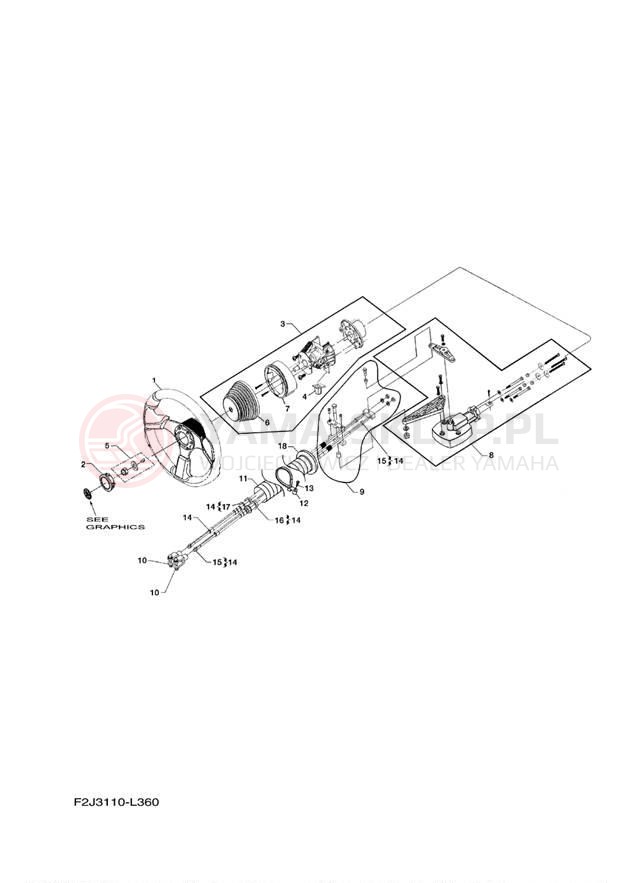 Schemat "Półki zawieszenia" do Yamaha AR210 LAT1100AL