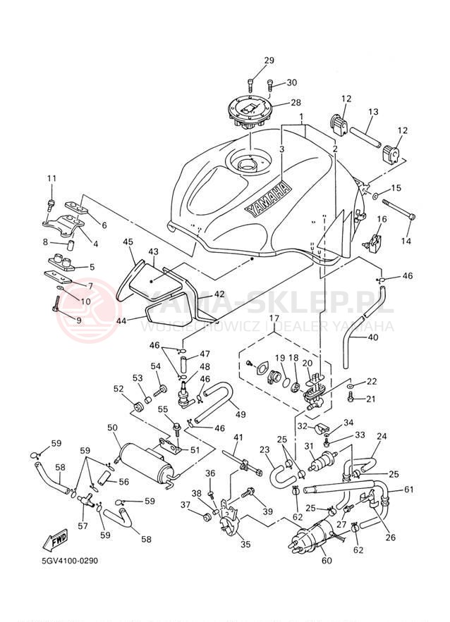Schemat "zbiornik paliwa" do Yamaha R6 YZFR6M/YZFR6MC