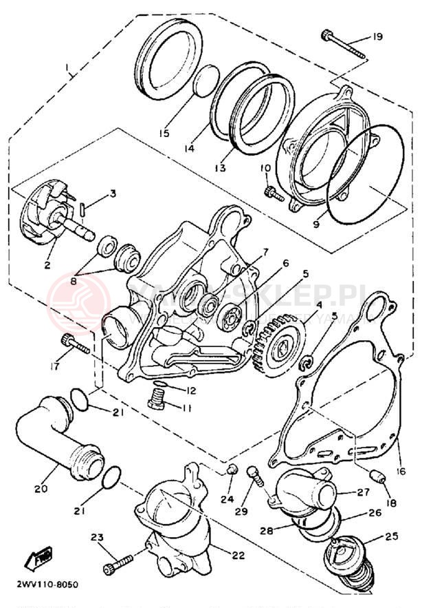 Schemat "Pompa wody" do Yamaha XVZ13U/XVZ13UC