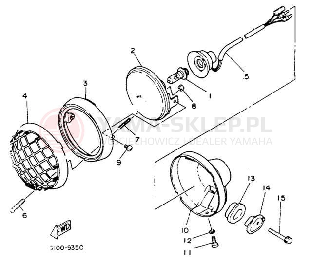 Schemat "Lampa przód" do Yamaha WARRIOR YFM350XE_M