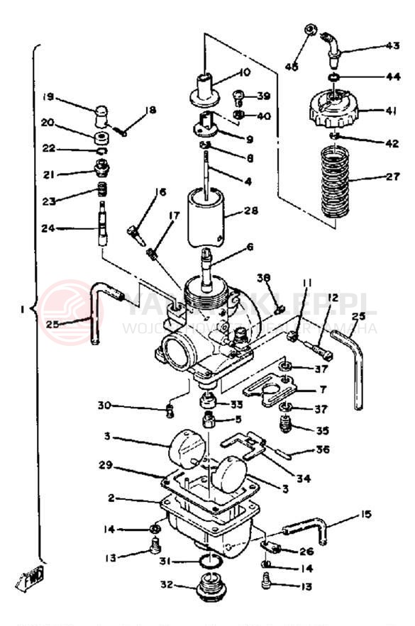 Schemat "Gaźnik" do Yamaha YZ125F
