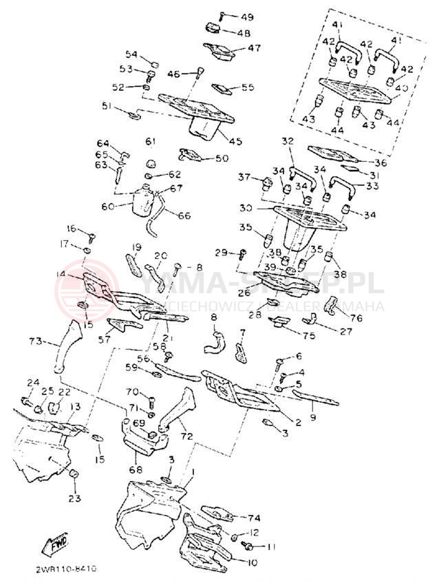 Schemat "elementy nadwozia" do Yamaha XVZ13DEC/XVZ13DE