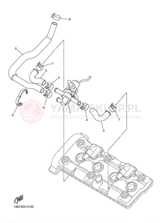 Schemat "System odbioru powietrza" do Yamaha YZFR1 LE YZFR1LEZ/YZFR1LEZC
