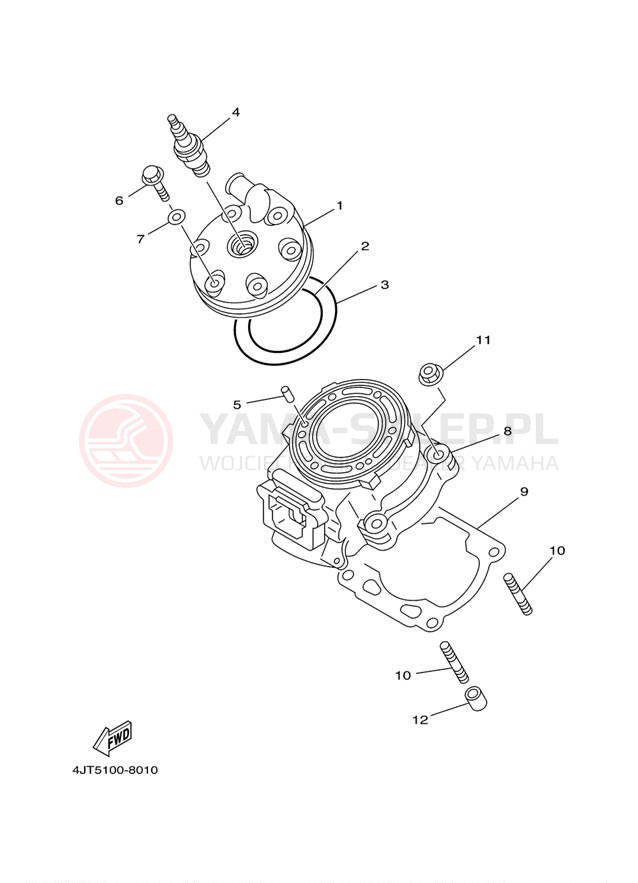 Schemat "głowica" do Yamaha TZ125M