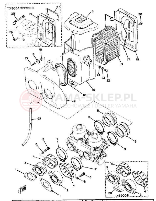 Schemat "Wtrysk paliwa" do Yamaha TX500